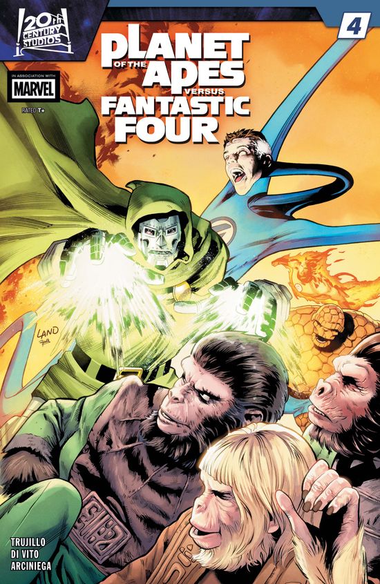 Cover of Planet Of The Apes Vs. Fantastic Four #4, published by Marvel