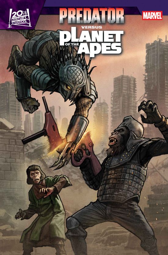 Cover of Predator Vs. The Planet Of The Apes #2, published by Marvel