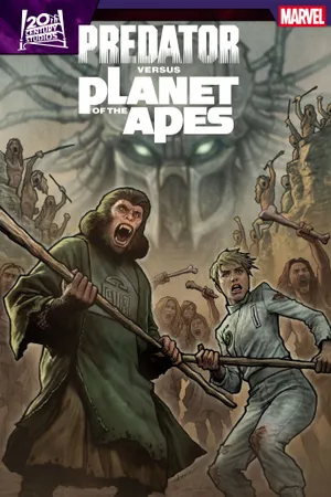 Cover of Predator Vs. The Planet Of The Apes #4, published by Marvel