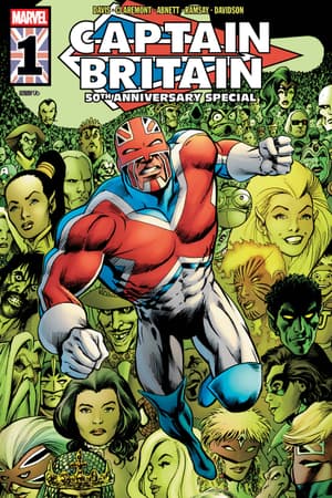 Cover of Captain Britain 50th Anniversary Special #1, published by Marvel