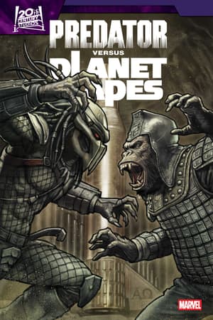 Cover of Predator Vs. The Planet Of The Apes #5, published by Marvel