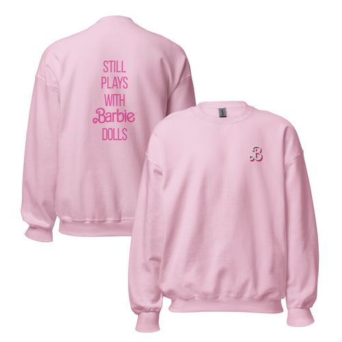 Barbie Still Plays with Barbie Dolls Pink Sweatshirt, Mattel Creations product photograph