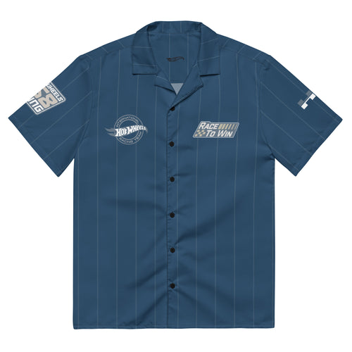 Hot Wheels Racing Blue Striped Mechanic Shirt, Mattel Creations product photograph