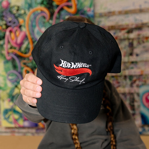 Hot Wheels x Kenny Scharf Black Embroidered Dad Hat, Mattel Creations product photograph