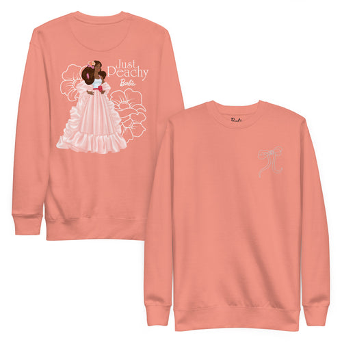 Barbie Peaches 'n Cream Embroidered Peach Sweatshirt, Mattel Creations product photograph