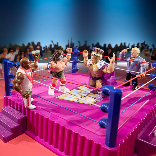 WWE Retro 4-Packs and the Royal Rumble Ring Bundle, Mattel Creations product photograph