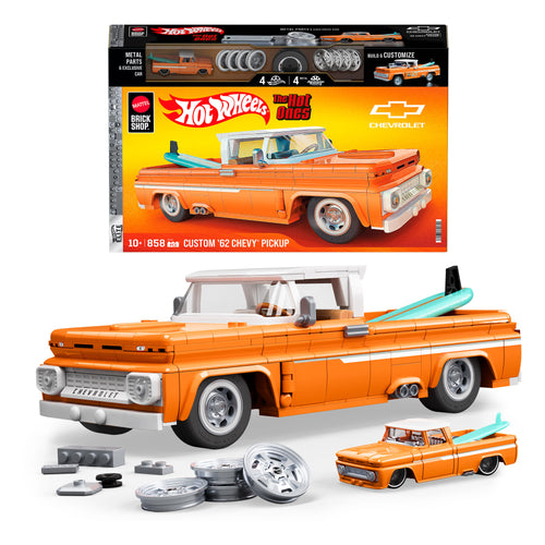 Mattel Brick Shop Hot Wheels Custom ’62 Chevy Pickup Building Set, Mattel Creations product photograph