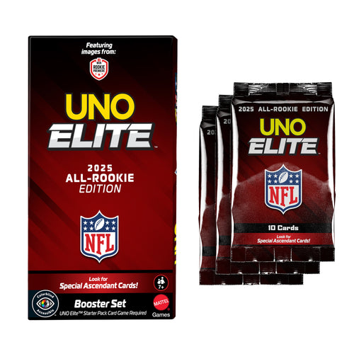 UNO Elite NFL 2025 All-Rookie Booster Set, Mattel Creations product photograph