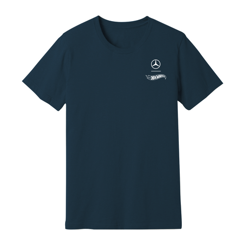 Hot Wheels x Mercedes Benz Embroidered Navy T-Shirt, Mattel Creations product photograph