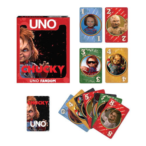 UNO Fandom Chucky, Mattel Creations product photograph