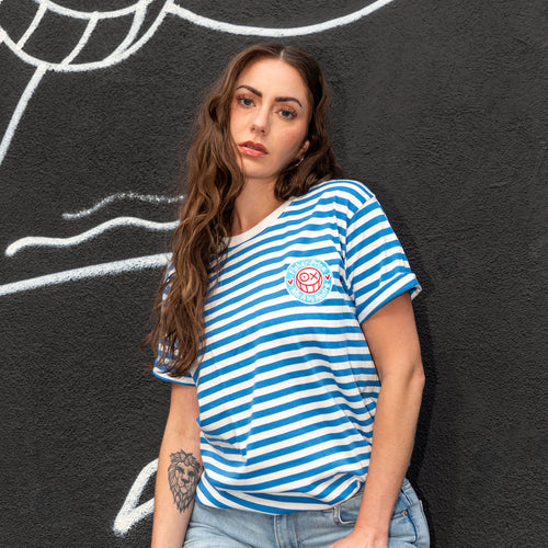 Fisher Price x André Saraiva Blue Striped T-shirt, Mattel Creations product photograph