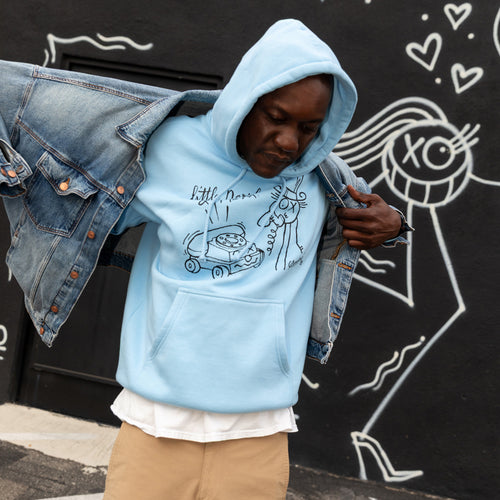 Fisher Price x André Saraiva Light Blue Hoodie, Mattel Creations product photograph