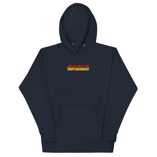 Hot Wheels in Katakana Navy Embroidered Hoodie, Mattel Creations product photograph