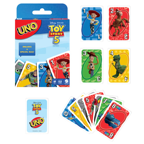 UNO Disney and Pixar Toy Story 5, Mattel Creations product photograph