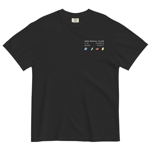 UNO Social Club Rules Black T-shirt, Mattel Creations product photograph