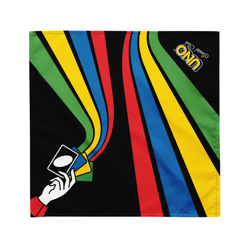 UNO Social Club Colored Lines Black Bandana, Mattel Creations product photograph
