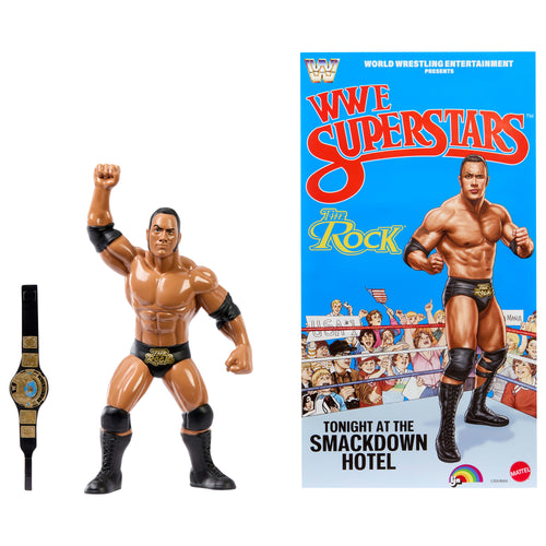 LJN WWE Superstars The Rock Action Figure, Mattel Creations product photograph