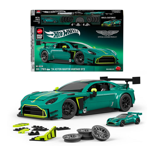 Mattel Brick Shop Hot Wheels ’24 Aston Martin Vantage GT3 Building Set, Mattel Creations product photograph