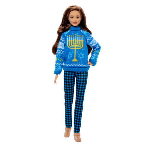 Barbie Holiday Sweater Doll with Brunette Wavy Hair, Mattel Creations product photograph