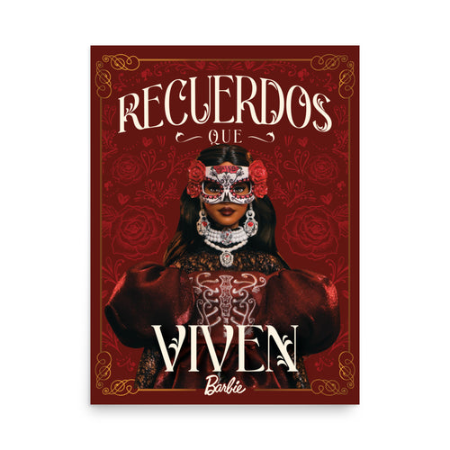 Barbie Día de Muertos Recuerdos que Viven Red Poster, Mattel Creations product photograph