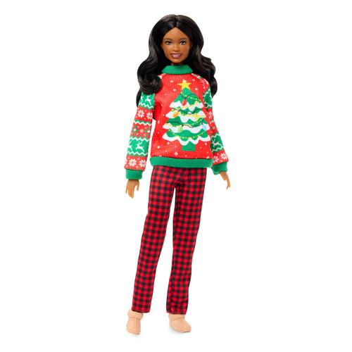 Barbie Holiday Sweater Doll with Long Brunette Hair, Mattel Creations product photograph