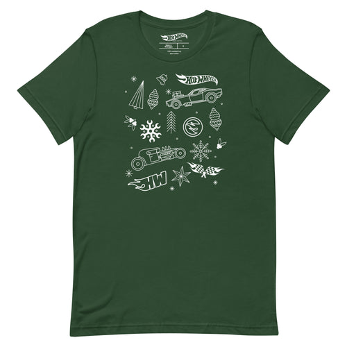 Hot Wheels Holiday Icons Green T-Shirt, Mattel Creations product photograph