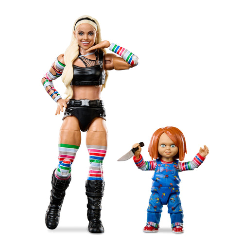 WWE Elite Collection Liv Morgan & Chucky Action Figure 2-Pack, Mattel Creations product photograph