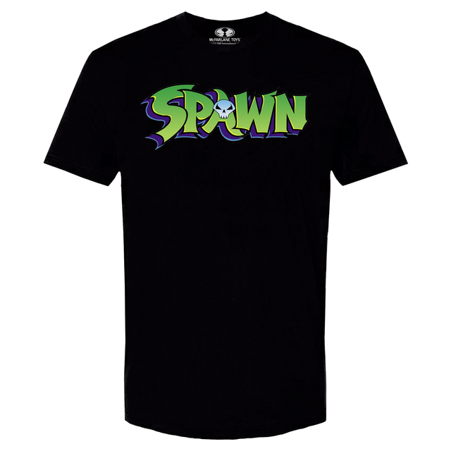 Spawn Green Logo T-Shirt Black MTS Exclusive, mcfarlane toys store exclusive, McFarlane Toys product photograph