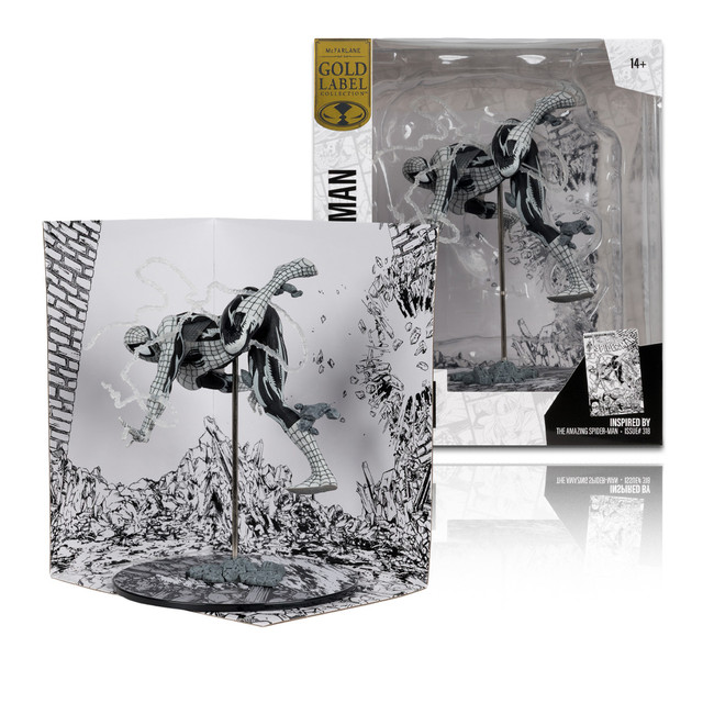 Spider-Man (Amazing Spider-Man #318) (Line Art) 1:10th Scale Collectible Gold Label Figure w/Scene, Marvel figure, McFarlane Toys product photograph