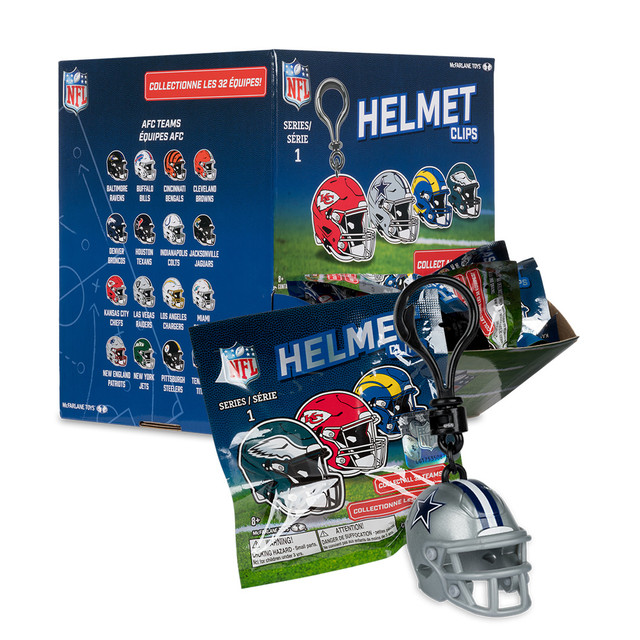 NFL Backpack Blind Bags Clip Helmets (Series 1) CDU (24) McFarlane Sportspicks, McFarlane Toys product photograph