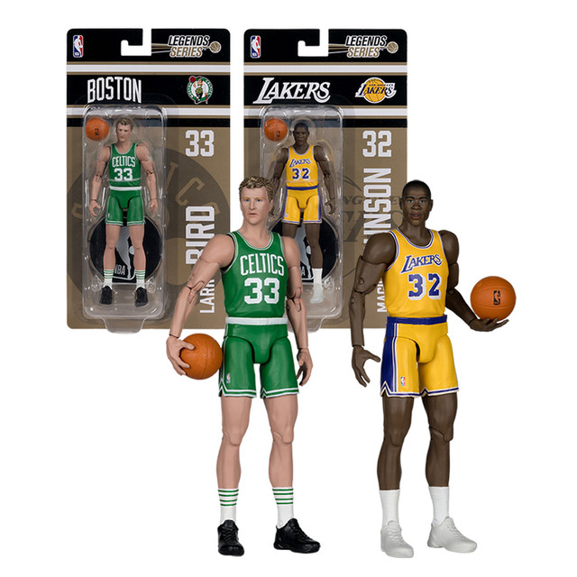 Larry Bird (Boston Celtics)/Earvin "Magic Johnson (Los Angeles Lakers) Legends Series 6" Articulated Wave 1 Bundle (2) 6" Figures, SportsPicks figure, McFarlane Toys product photograph