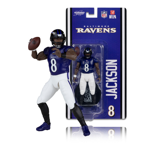 Lamar Jackson (Baltimore Ravens) 6" Articulated Figure, SportsPicks figure, McFarlane Toys product photograph