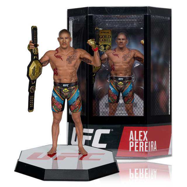 Alex Pereira (UFC) 7" Gold Label Figure McFarlane's SportsPicks w/Digital Collectible Exclusive, mcfarlane toys store exclusive, McFarlane Toys product photograph