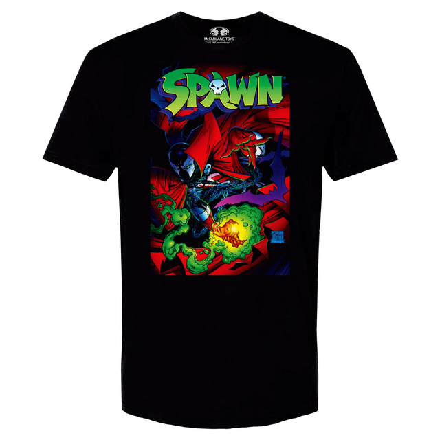 Spawn #1 Halftone Comic T-Shirt Black MTS Exclusive, mcfarlane toys store exclusive, McFarlane Toys product photograph