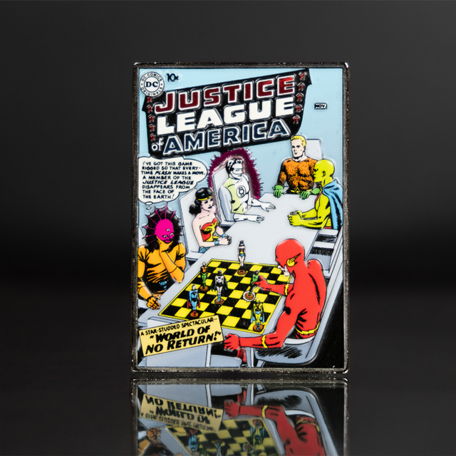 Justice League of America #1 DC Cover Series 3D Metal Pin, DC Direct figure, mcfarlane toys store exclusive, McFarlane Toys product photograph
