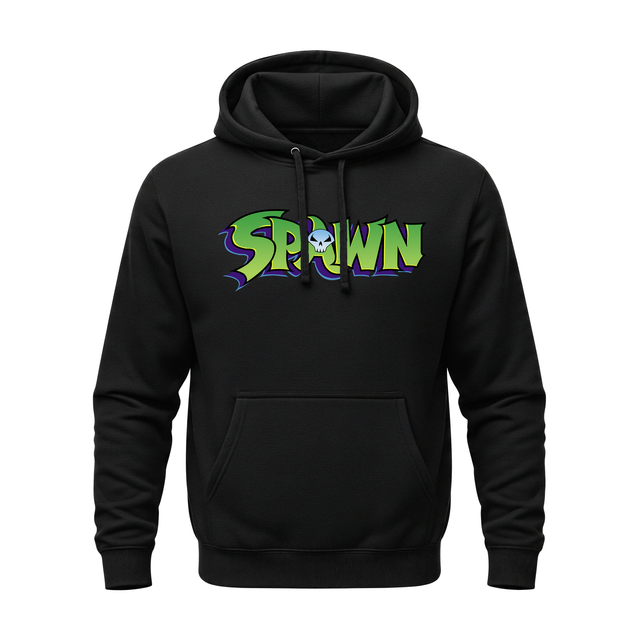 Spawn Green Logo Hoodie Black MTS Exclusive, mcfarlane toys store exclusive, McFarlane Toys product photograph