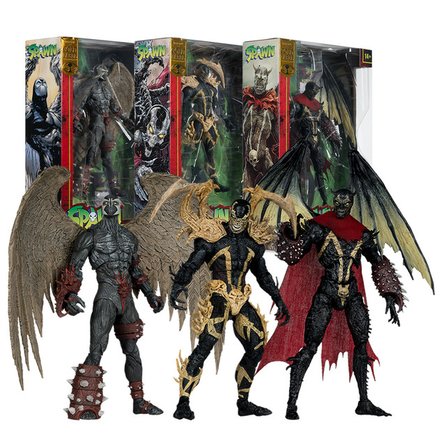 Spawn Wings of Redemption/Nightmare Spawn/Curse of the Spawn Autograph Series Gold Label Bundle (3) 7" Figures, McFarlane Toys product photograph