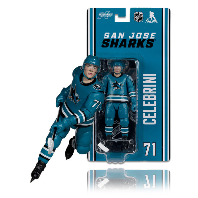 Macklin Celebrini (San Jose Sharks) 6" Articulated Figure, SportsPicks figure, McFarlane Toys product photograph