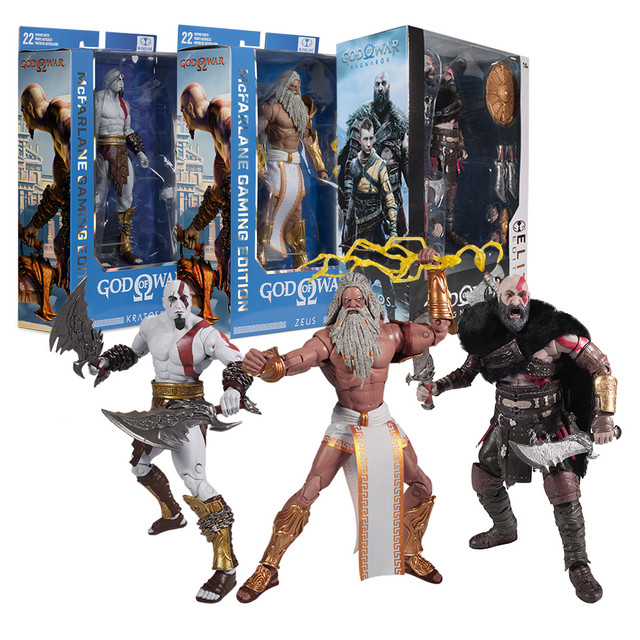 Zeus/Kratos/Kratos Elite Edition (God of War Ragnarok) Bundle (3) 7" Figures, McFarlane Toys product photograph
