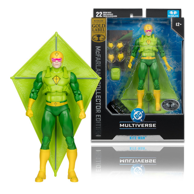 Kite-Man (Batman Rogues) McFarlane Collector Edition Platinum Chase Gold Label 7" Figure, DC Multiverse figure, McFarlane Toys product photograph