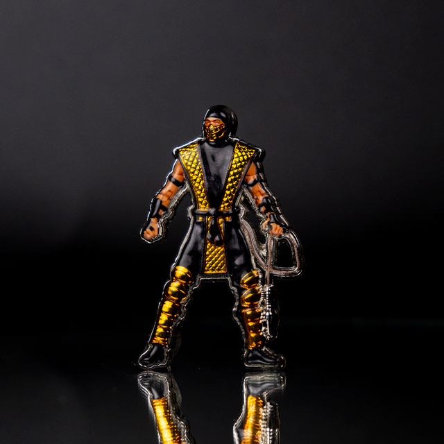 Scorpion (Mortal Kombat Klassic) Toy Photography 3D Metal Pin, McFarlane Toys product photograph