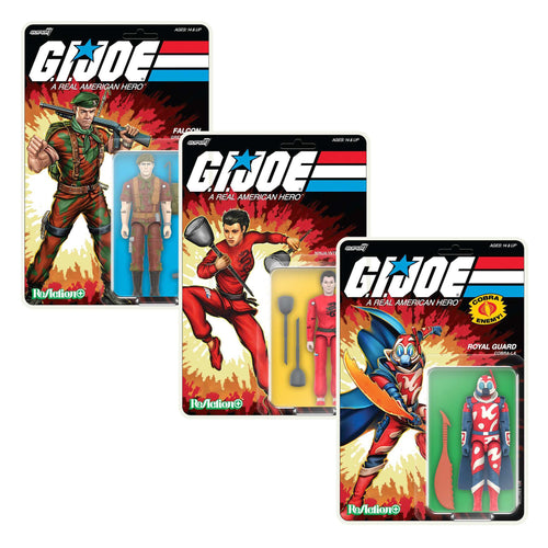 G.I. Joe ReAction+ Wave 04  - Lt. Falcon, Jinx & Cobra-La (Movie Collection), G.I. Joe ReAction+ action figure, Super7 product photograph