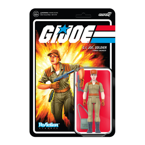 G.I. Joe ReAction Figures Wave 3 - Female Combat Engineer Bun Hair (Pink), G.I. Joe ReAction action figure, Super7 product photograph