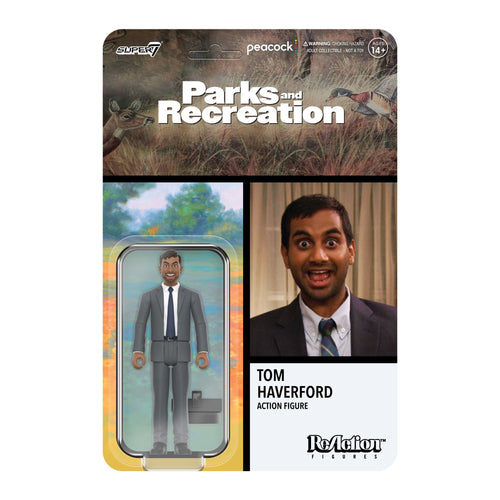 Parks and Recreation ReAction Wave 4 - Tom Haverford, Parks and Recreation ReAction action figure, Super7 product photograph