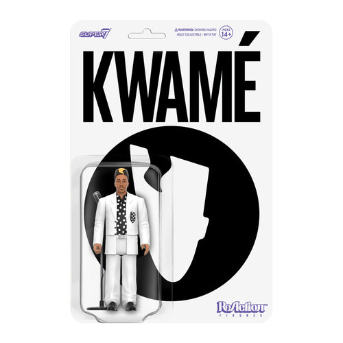 Kwamé ReAction Figures Wave 02 - Kwamé (White/Black Polka Dot), Kwamé ReAction action figure, Super7 product photograph