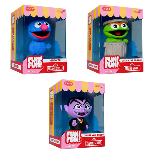 Sesame Street FUN! FUN! Wave 01 - Grover, Oscar the Grouch & Count Von Count, Super7 product photograph