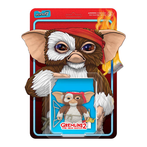 Gremlins ReAction Figures - Gizmo (Battle Ready Character Card), Gremlins ReAction action figure, Super7 product photograph