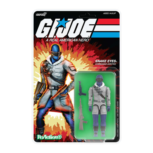 G.I. Joe ReAction+ Wave 05 (Movie) - Arctic Snake Eyes (Movie), G.I. Joe ReAction+ action figure, Super7 product photograph