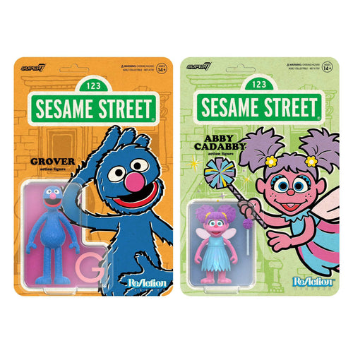 Sesame Street ReAction Figures Wave 05 - Abby Cadabby & Grover, Sesame Street ReAction action figure, Super7 product photograph