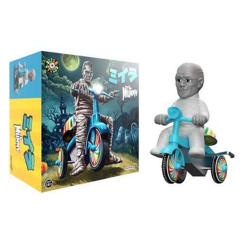 Universal Monsters Super Cycles - The Mummy  (Light Grey w/ Blue Trike), Super7 product photograph